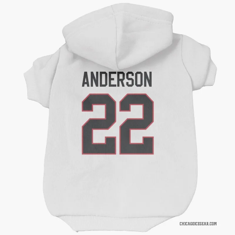 Joey Anderson  White Chicago Blackhawks  Cat & Dog Pet Hoodie