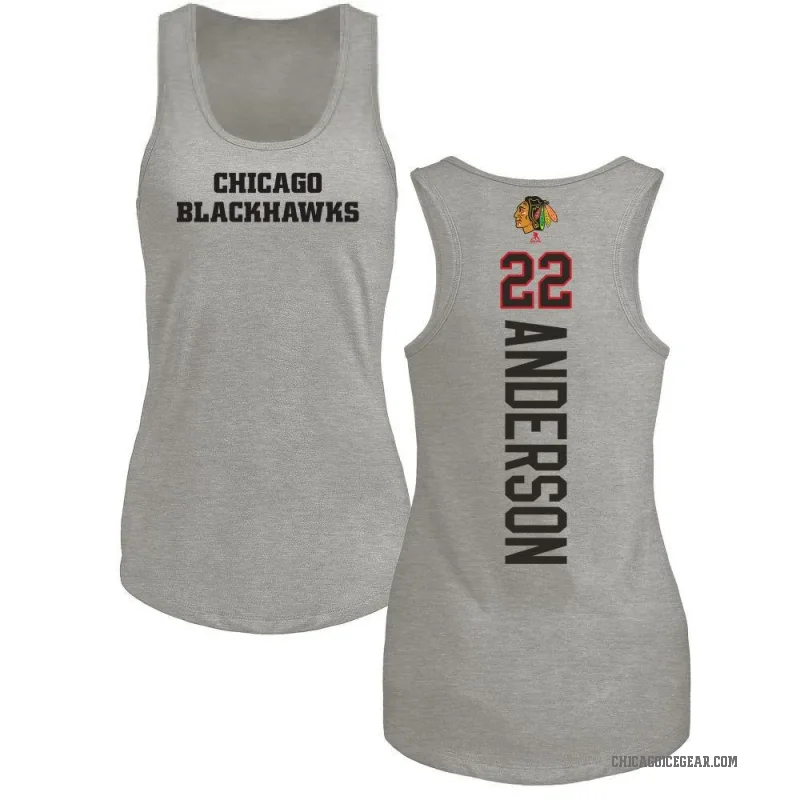 Joey Anderson Women's Ash Chicago Blackhawks Backer Tank Top -