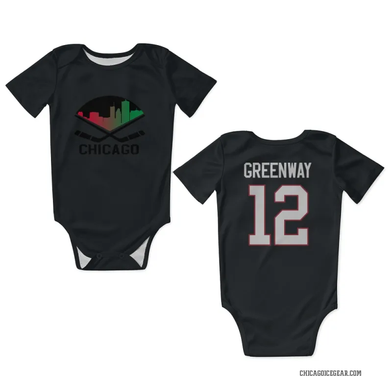 Jordan Greenway  Black Chicago Blackhawks  Newborn & Infant Bodysuit