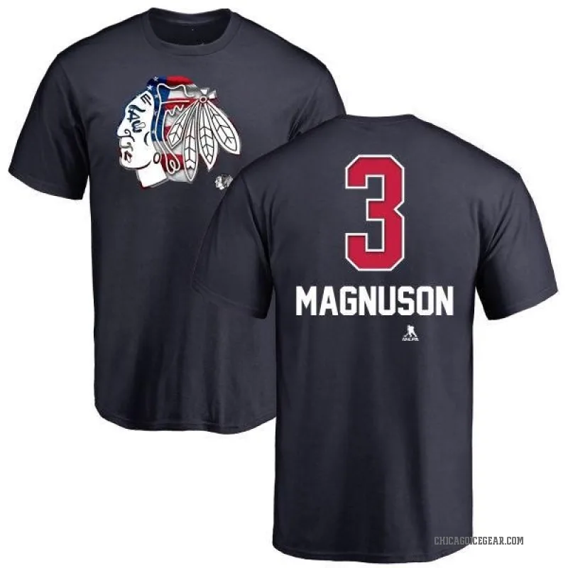 Keith Magnuson Youth Navy Chicago Blackhawks Name and Number Banner Wave T-Shirt -