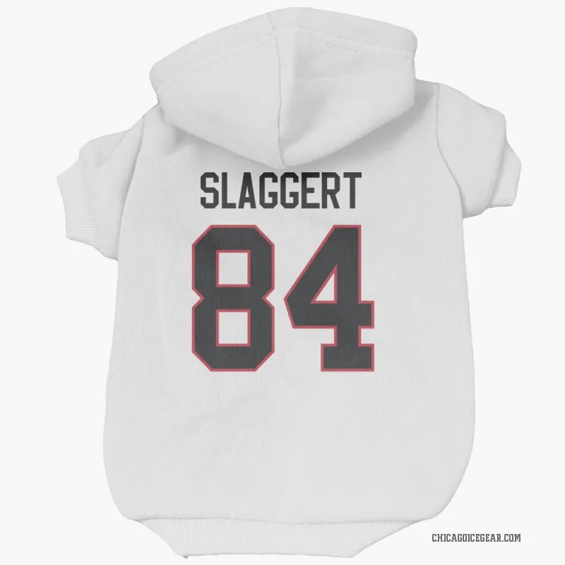 Landon Slaggert  White Chicago Blackhawks  Cat & Dog Pet Hoodie