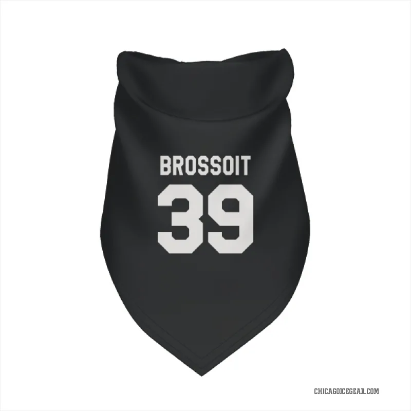 Laurent Brossoit  Black White Chicago Blackhawks  Cat & Dog Pet Bandana