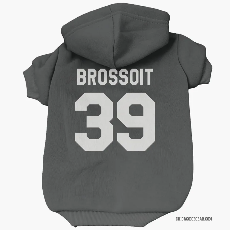 Laurent Brossoit  Black White Chicago Blackhawks  Cat & Dog Pet Hoodie