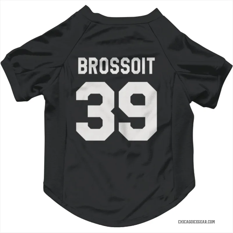 Laurent Brossoit  Black White Chicago Blackhawks  Cat & Dog Pet Jersey