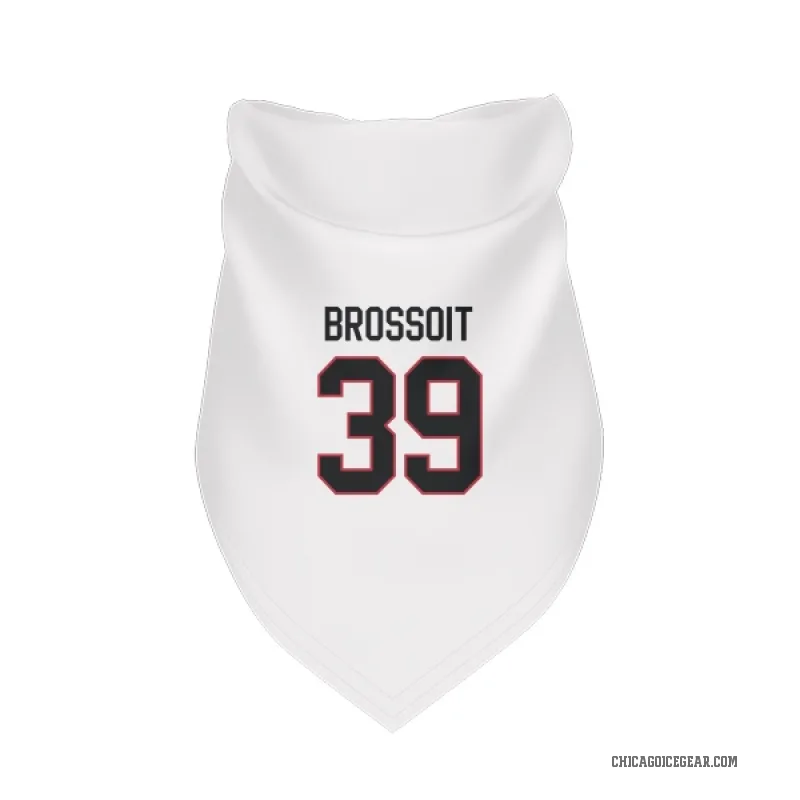 Laurent Brossoit  White Chicago Blackhawks  Cat & Dog Pet Bandana