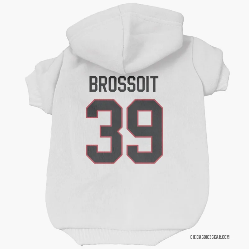 Laurent Brossoit  White Chicago Blackhawks  Cat & Dog Pet Hoodie