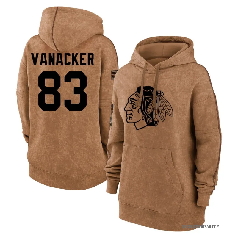 Marek Vanacker Women's Brown Chicago Blackhawks 2023 Salute to Service Pullover Hoodie