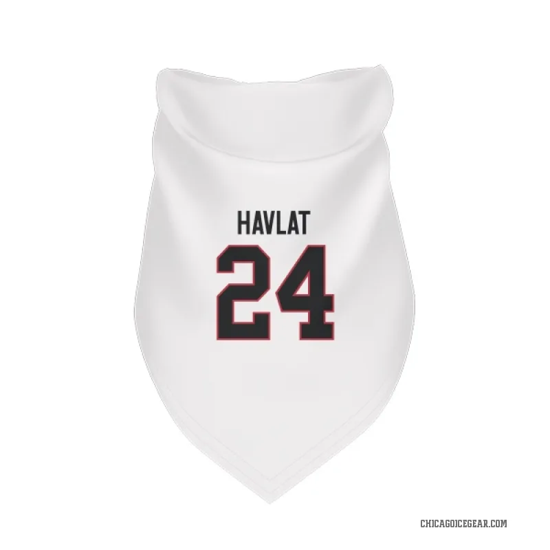 Martin Havlat  White Chicago Blackhawks  Cat & Dog Pet Bandana