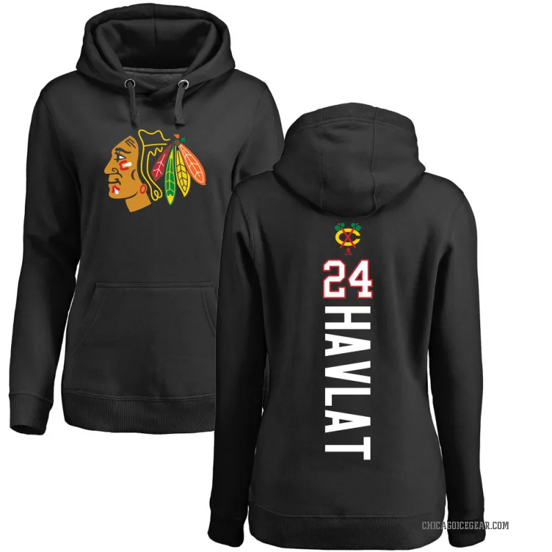 Martin Havlat Women's Black Chicago Blackhawks Branded Backer Pullover Hoodie