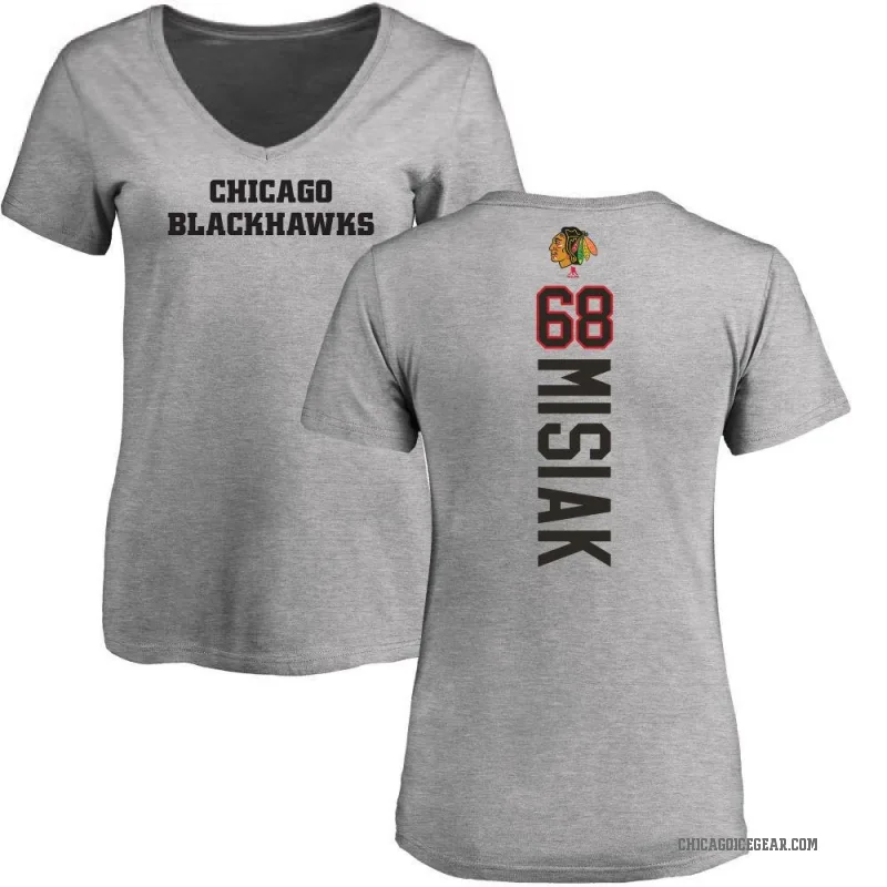 Martin Misiak Women's Ash Chicago Blackhawks Backer T-Shirt -