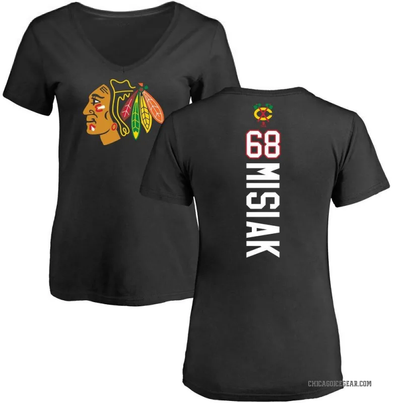 Martin Misiak Women's Black Chicago Blackhawks Backer T-Shirt -