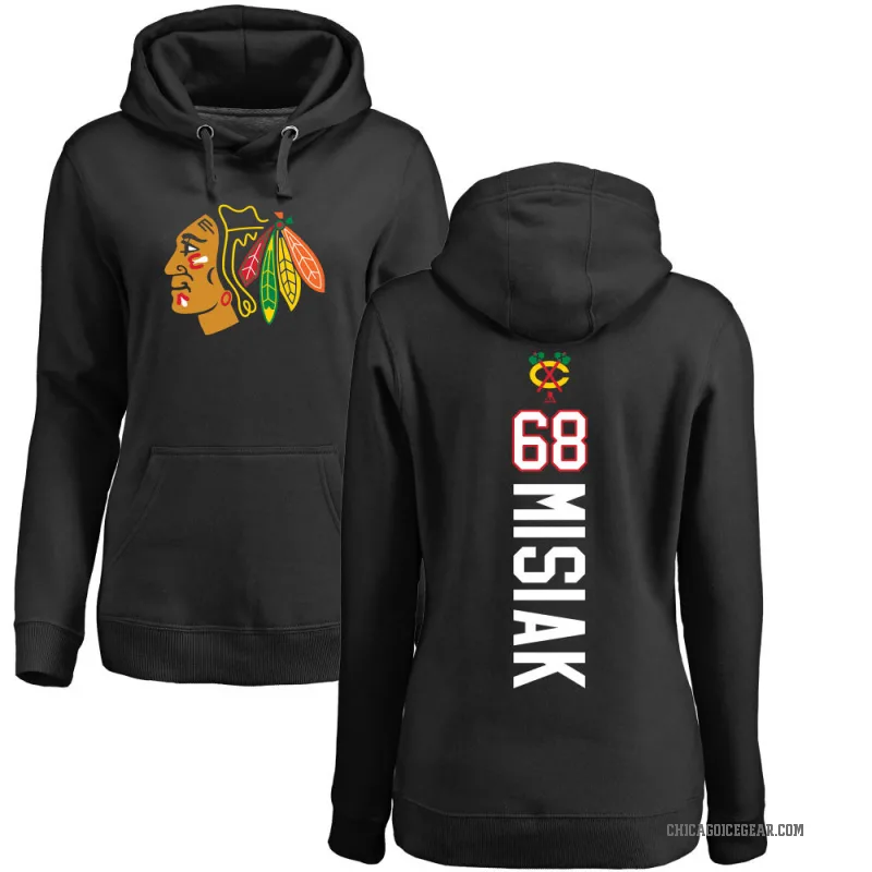 Martin Misiak Women's Black Chicago Blackhawks Branded Backer Pullover Hoodie