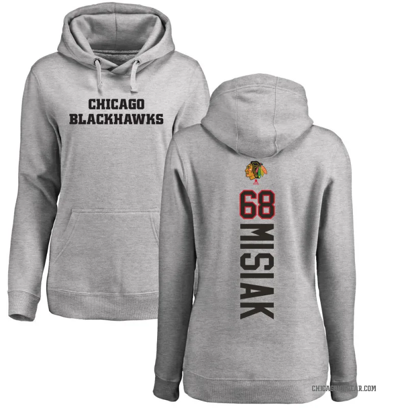 Martin Misiak Women's Chicago Blackhawks Branded Ash Backer Pullover Hoodie