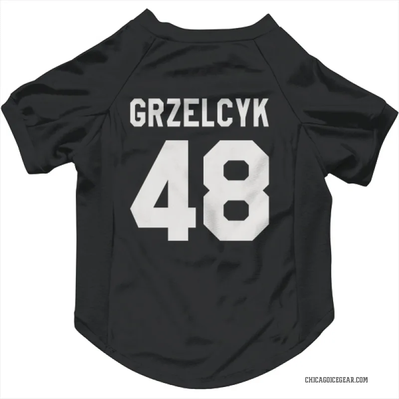 Matt Grzelcyk  Black White Chicago Blackhawks  Cat & Dog Pet Jersey