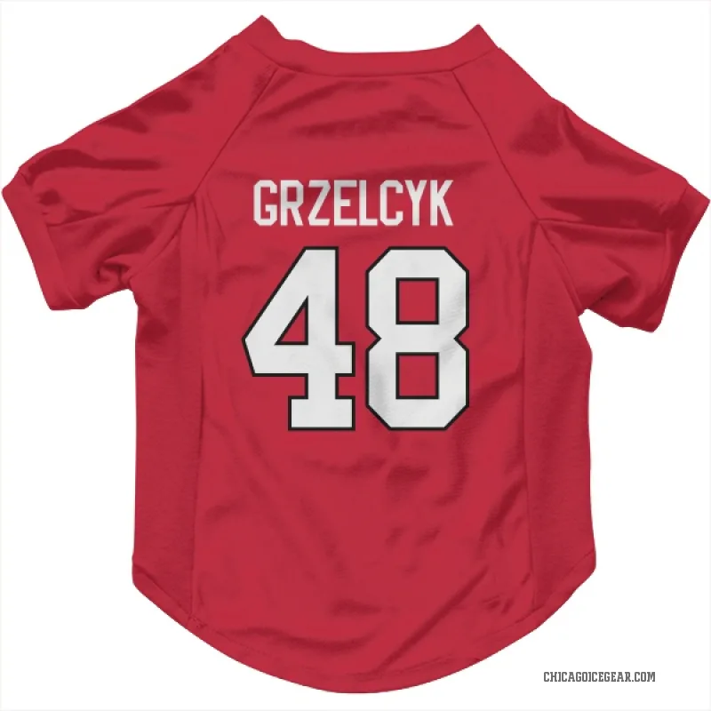Matt Grzelcyk  Red Chicago Blackhawks  Cat & Dog Pet Jersey