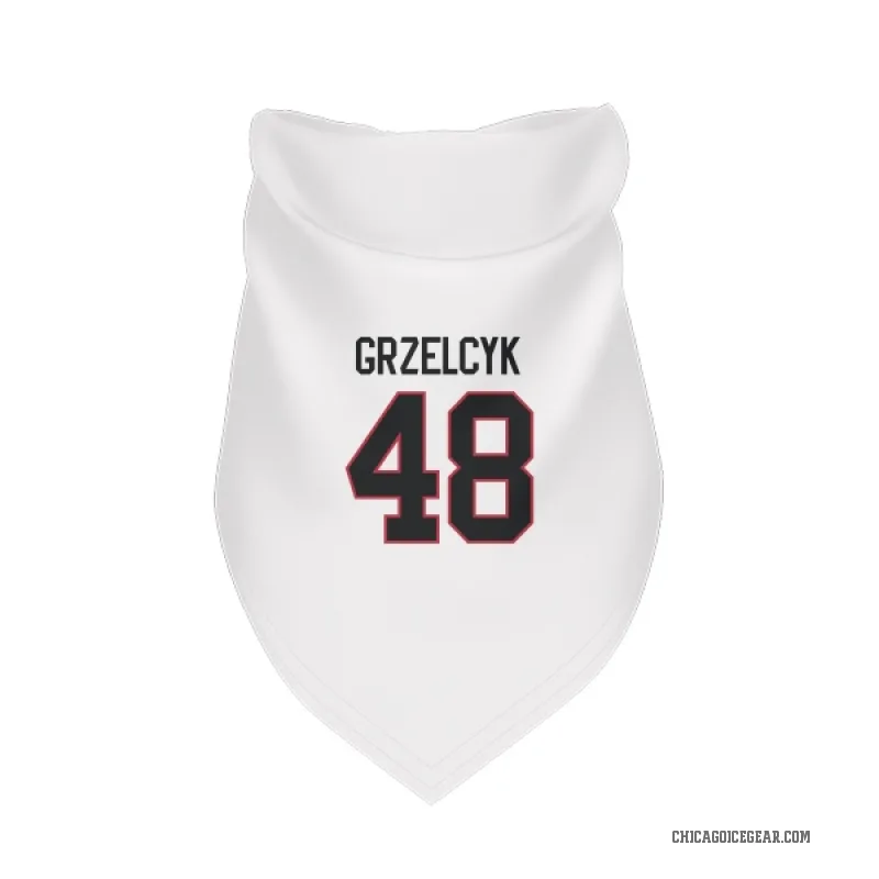 Matt Grzelcyk  White Chicago Blackhawks  Cat & Dog Pet Bandana