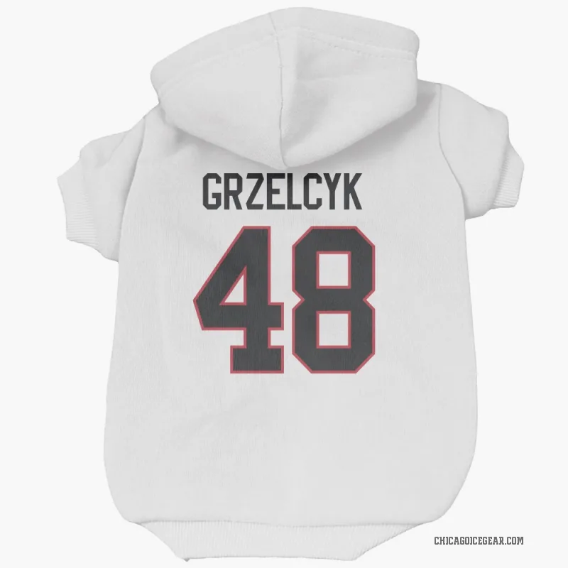 Matt Grzelcyk  White Chicago Blackhawks  Cat & Dog Pet Hoodie