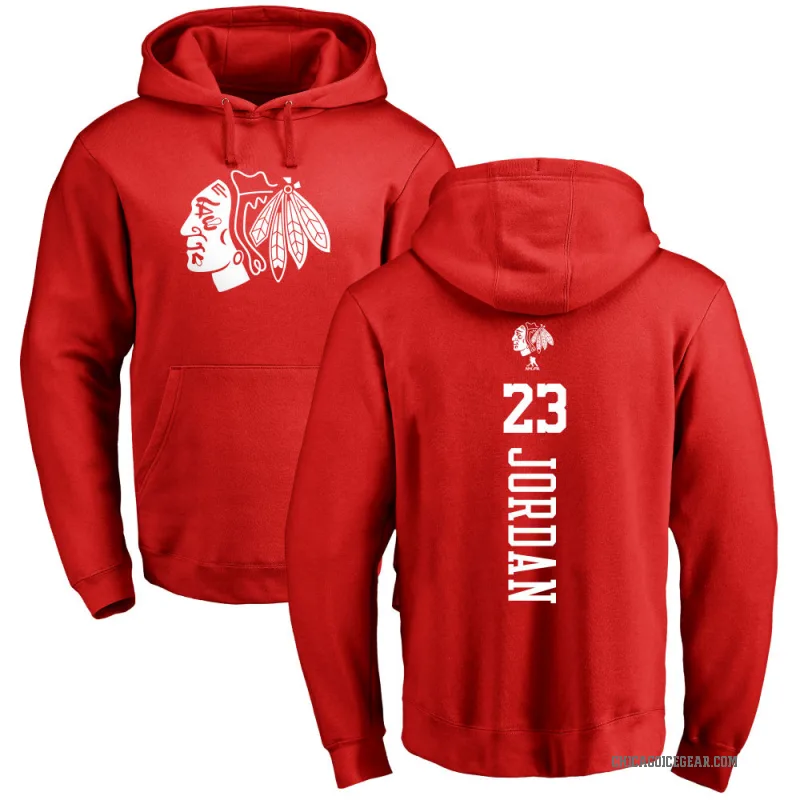 Michael Jordan Youth Red Chicago Blackhawks Branded One Color Backer Pullover Hoodie