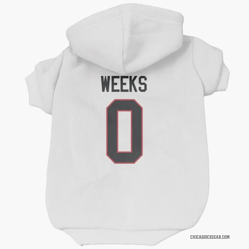 Mitchell Weeks  White Chicago Blackhawks  Cat & Dog Pet Hoodie
