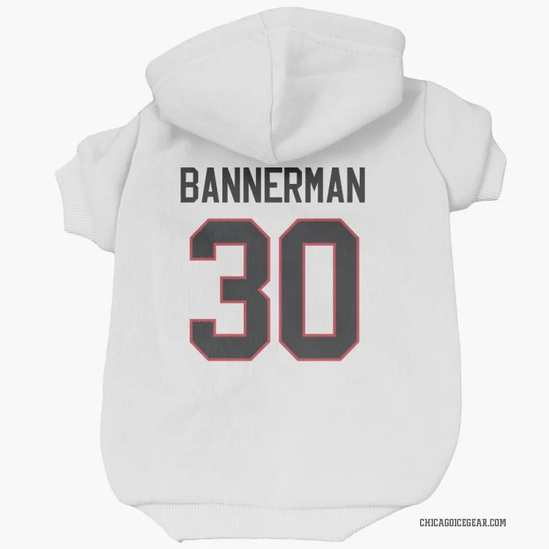 Murray Bannerman  White Chicago Blackhawks  Cat & Dog Pet Hoodie