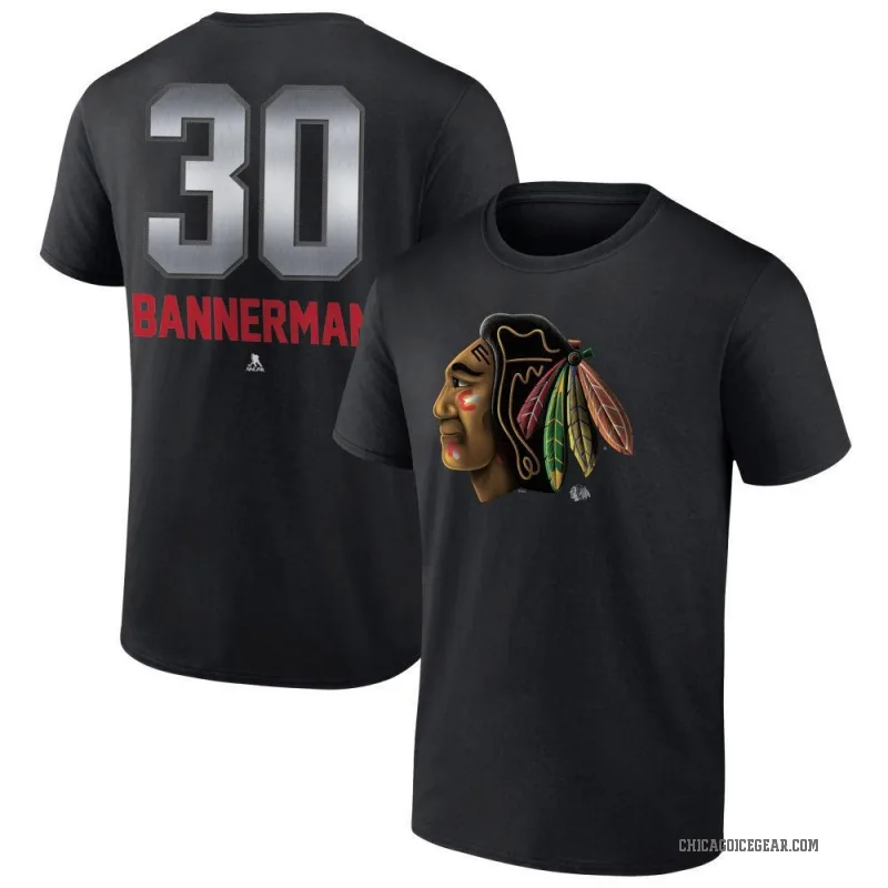 Murray Bannerman Youth Black Chicago Blackhawks Midnight Mascot Logo T-Shirt