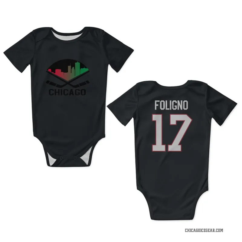 Nick Foligno  Black Chicago Blackhawks  Newborn & Infant Bodysuit