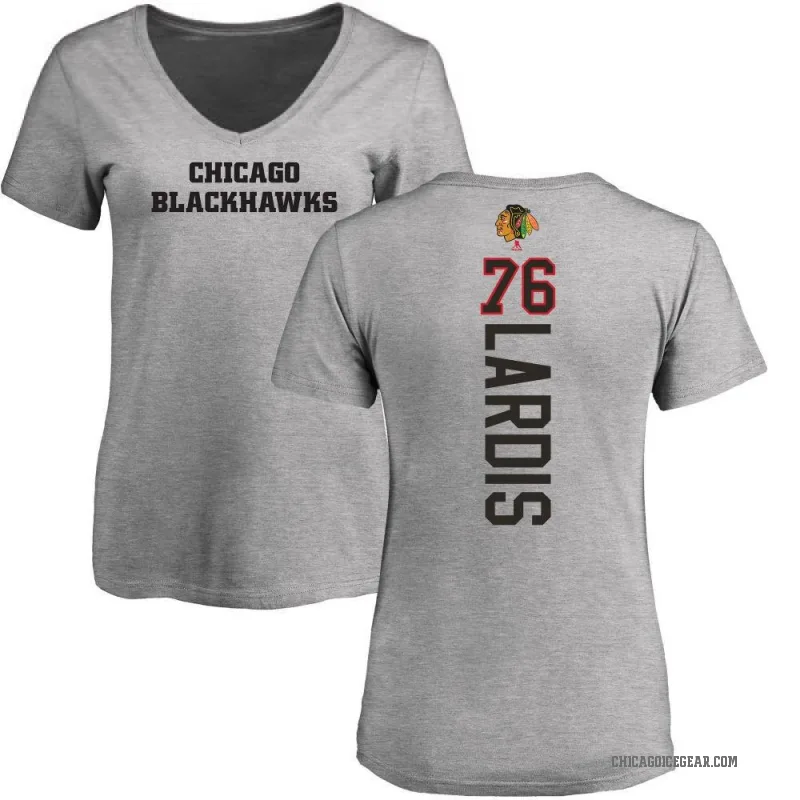 Nick Lardis Women's Ash Chicago Blackhawks Backer T-Shirt -
