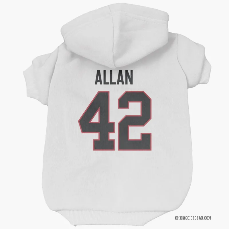 Nolan Allan  White Chicago Blackhawks  Cat & Dog Pet Hoodie