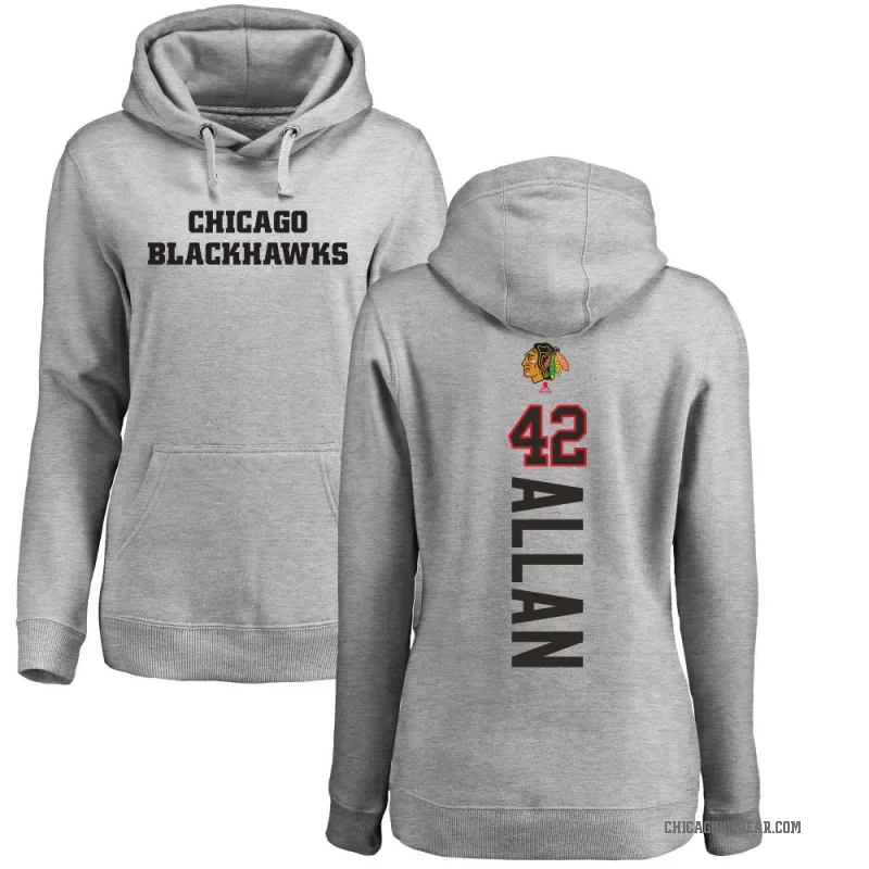 Nolan Allan Women's Chicago Blackhawks Branded Ash Backer Pullover Hoodie