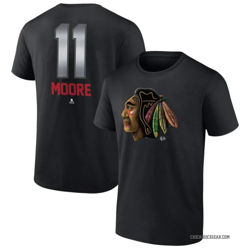 Oliver Moore Youth Black Chicago Blackhawks Midnight Mascot Logo T-Shirt