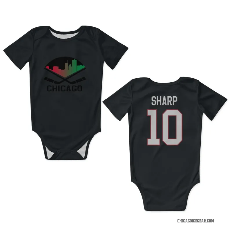 Patrick Sharp  Black Chicago Blackhawks  Newborn & Infant Bodysuit