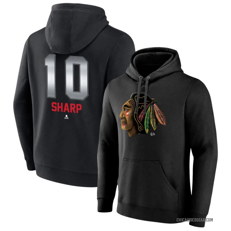Patrick Sharp Youth Black Chicago Blackhawks Branded Midnight Mascot Logo Pullover Hoodie