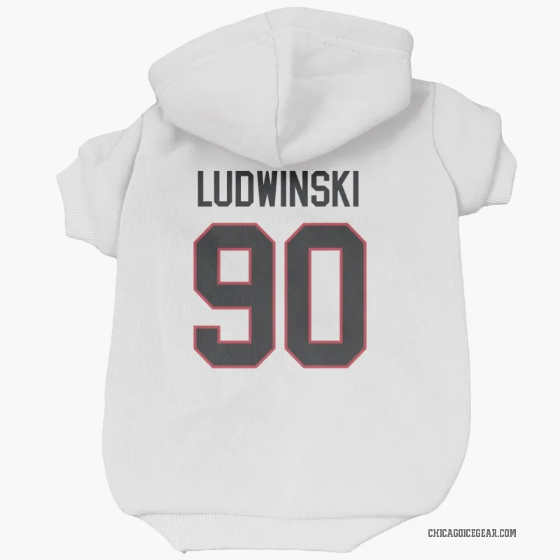 Paul Ludwinski  White Chicago Blackhawks  Cat & Dog Pet Hoodie
