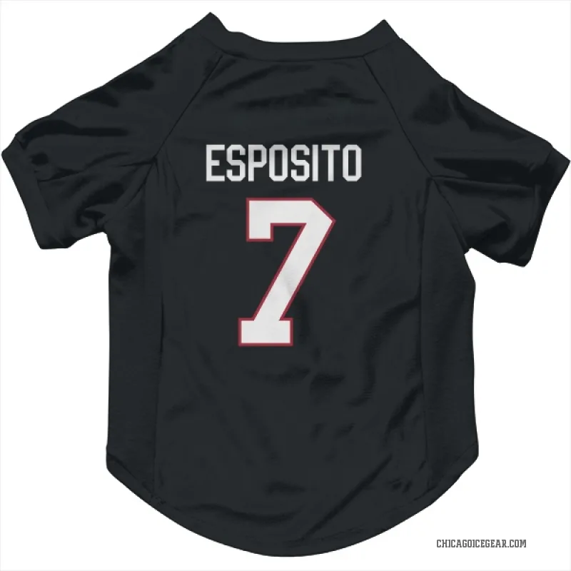 Phil Esposito  Black Chicago Blackhawks  Cat & Dog Pet Jersey