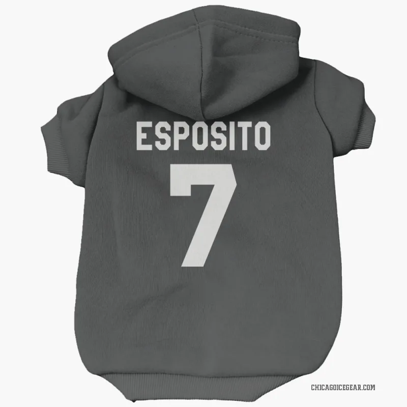 Phil Esposito  Black White Chicago Blackhawks  Cat & Dog Pet Hoodie