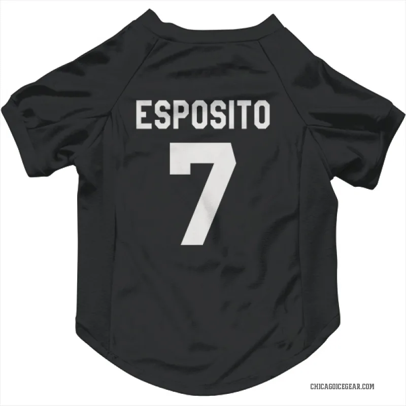 Phil Esposito  Black White Chicago Blackhawks  Cat & Dog Pet Jersey