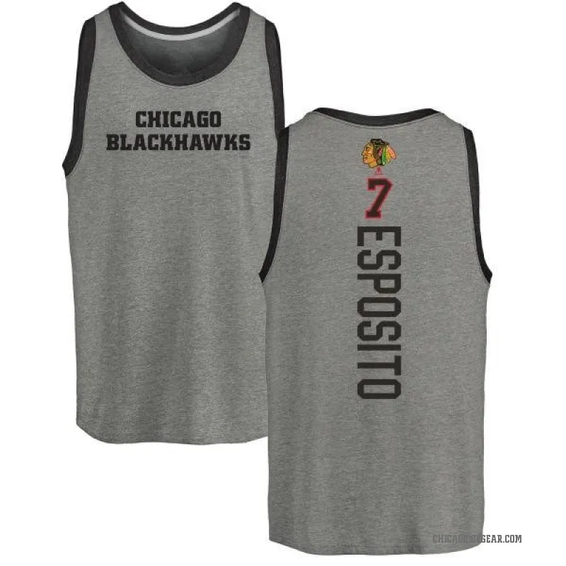 Phil Esposito Men's Ash Chicago Blackhawks Backer Tank Top -