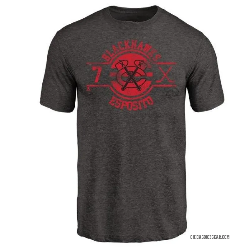 Phil Esposito Men's Black Chicago Blackhawks Insignia T-Shirt -