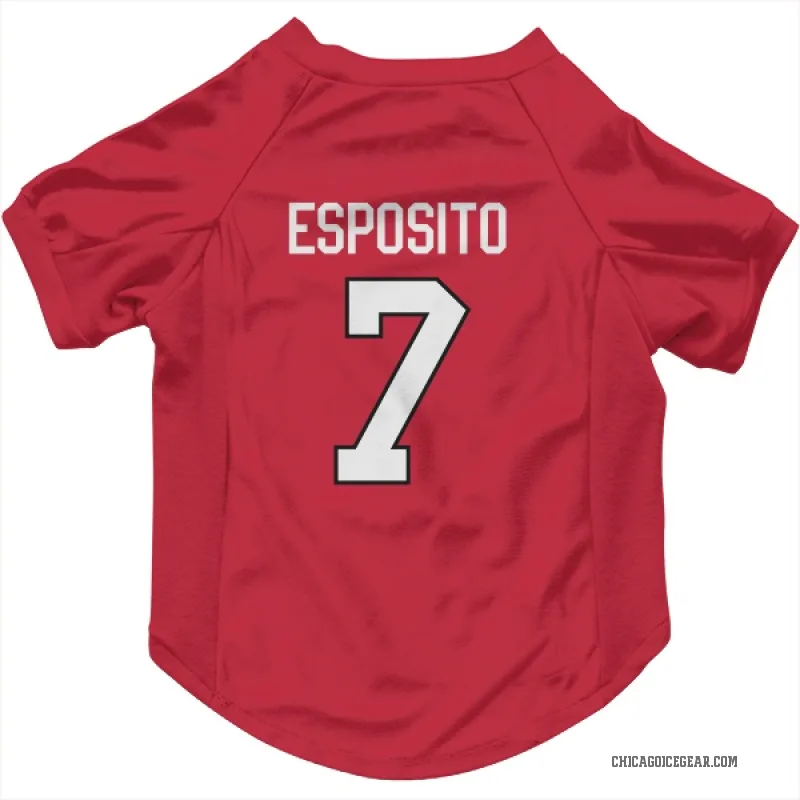Phil Esposito  Red Chicago Blackhawks  Cat & Dog Pet Jersey
