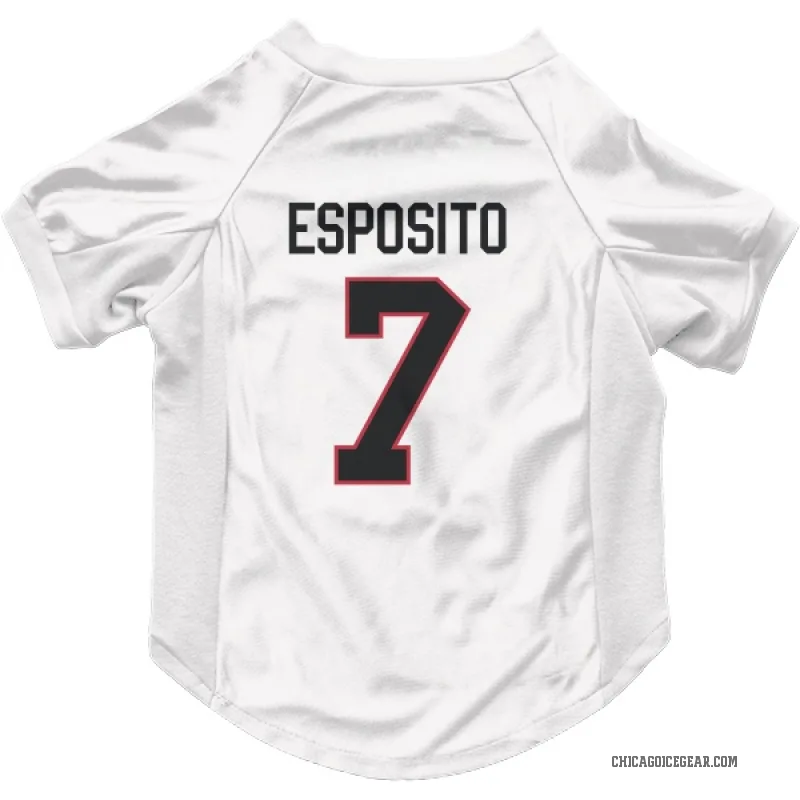 Phil Esposito  White Chicago Blackhawks  Cat & Dog Pet Jersey