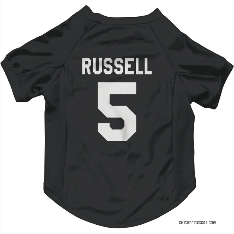 Phil Russell  Black White Chicago Blackhawks  Cat & Dog Pet Jersey
