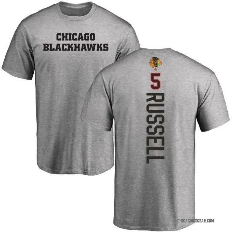 Phil Russell Men's Ash Chicago Blackhawks Backer T-Shirt -