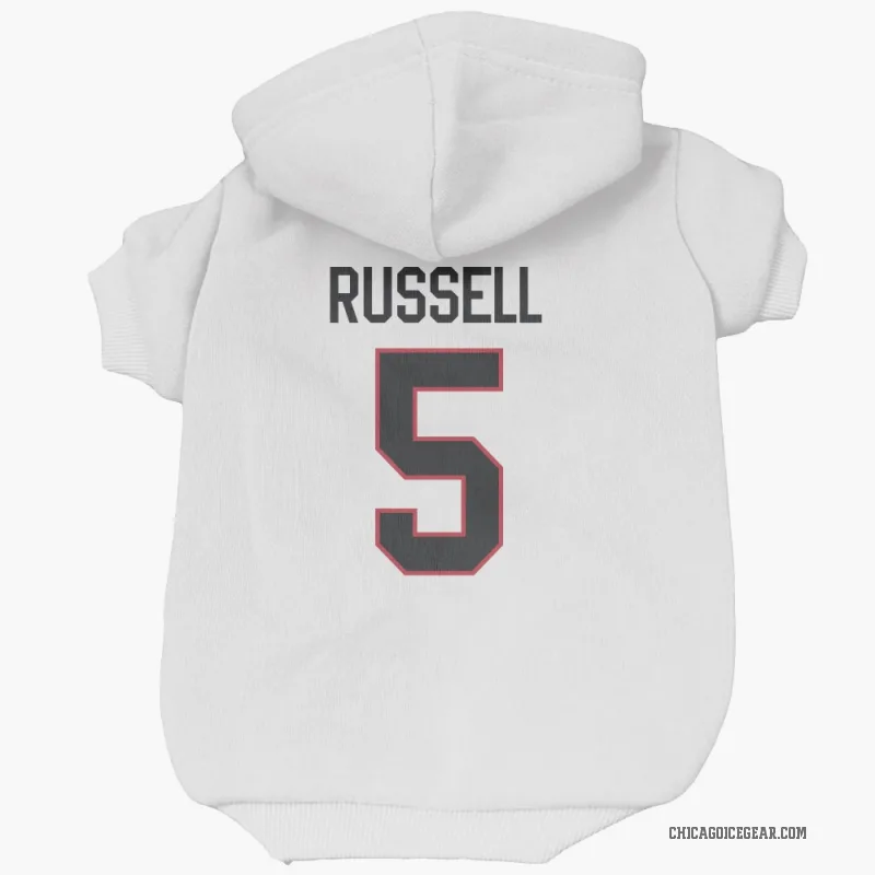 Phil Russell  White Chicago Blackhawks  Cat & Dog Pet Hoodie