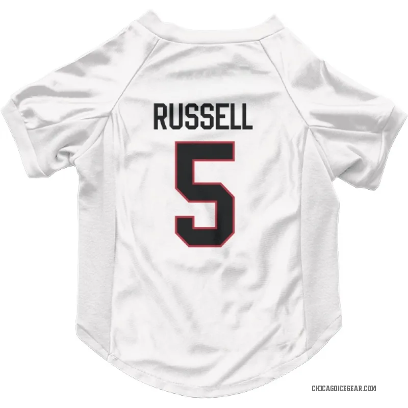 Phil Russell  White Chicago Blackhawks  Cat & Dog Pet Jersey