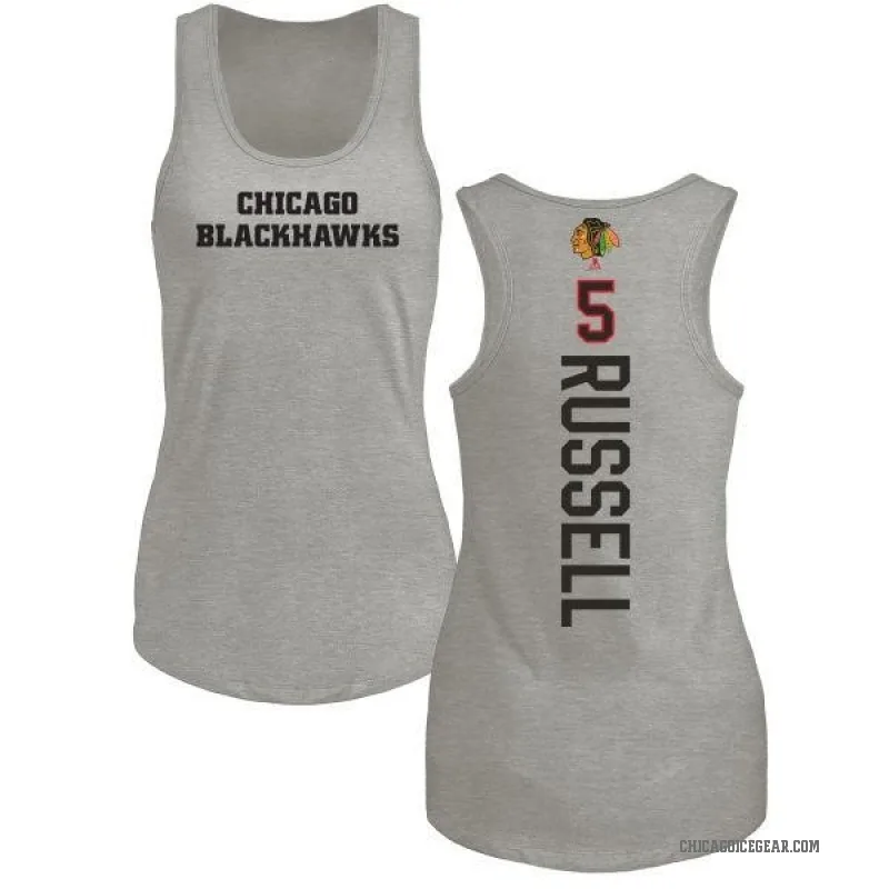 Phil Russell Women's Ash Chicago Blackhawks Backer Tank Top -