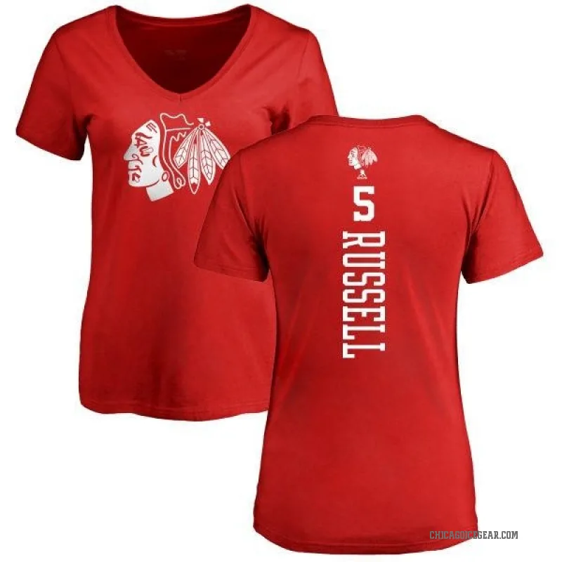 Phil Russell Women's Red Chicago Blackhawks One Color Backer T-Shirt -