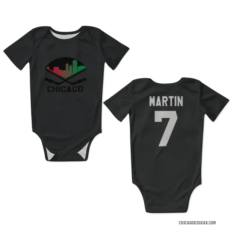 Pit Martin  Black White Chicago Blackhawks  Newborn & Infant Bodysuit