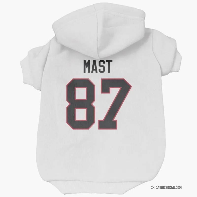 Ryan Mast  White Chicago Blackhawks  Cat & Dog Pet Hoodie