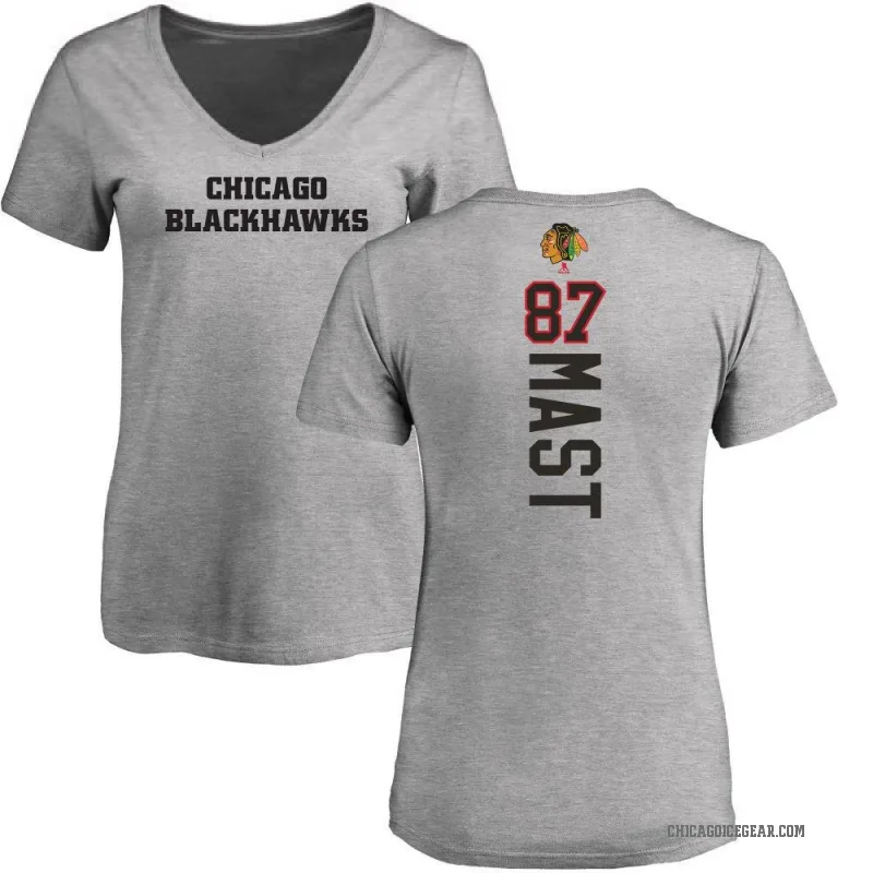 Ryan Mast Women's Ash Chicago Blackhawks Backer T-Shirt -