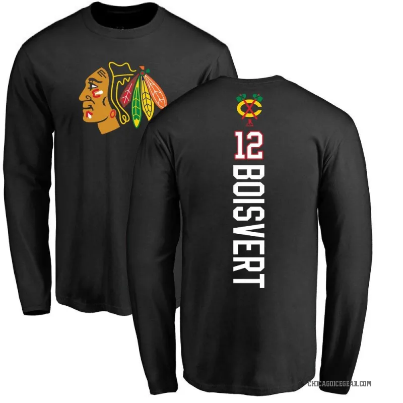 Sacha Boisvert Youth Black Chicago Blackhawks Backer Long Sleeve T-Shirt -